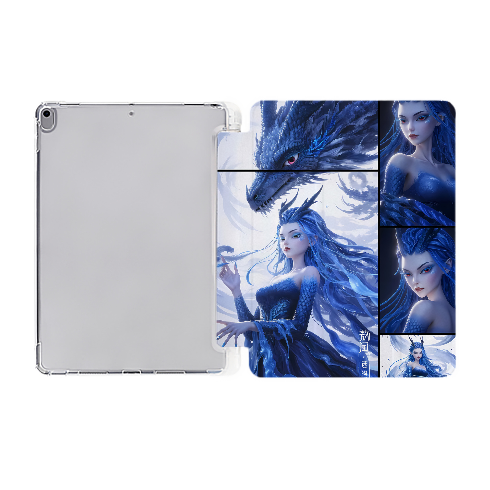 （画像用） Ne Zha 2 ナタ 魔童の大暴れ IPad ケース ペン収納付き 三つ折りスタンド PUレザー×シリコン 対応機種9.5/10.5/10.9インチ